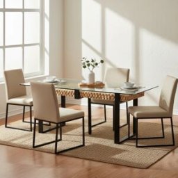 Bois & Chiffons - Table à manger acacia sirin marron - 240x100x76 cm OS