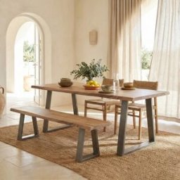 Bois & Chiffons - Table a manger en bois Acacia Forest II multicolore - 180 x 90 x 75 cm OS