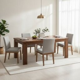 Bois & Chiffons - Table de repas rectangulaire bois strié 155 Acacia Verone Marron - 155x90x76 cm OS