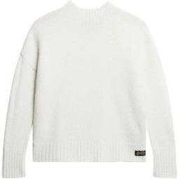 Superdry Pull à Col Roulé Essential Ecru XS Femme