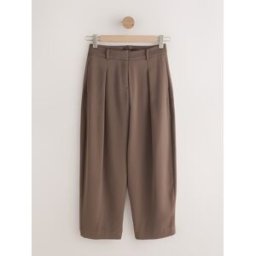 Next Pantalons habillé à ourlet cylindrique en Satin Brun FR 48 XL Tall (EU 46 XL Tall)