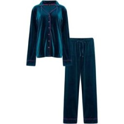 Pour Moi Pour Moi Velour Cuban Collar Pyjamas Set vert FR 48 (EU 46)
