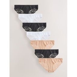 Next Culotte invisible à dos en dentelle, sans marques de sous-vêtements 7 Pack Noir FR 40 (EU 38)