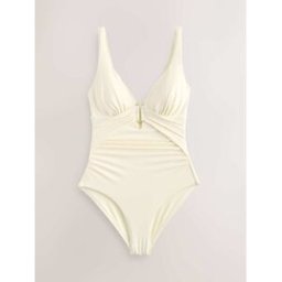 Next Maillot de bain plongeant Utrim gainant le ventre crème FR 54 (EU 52)
