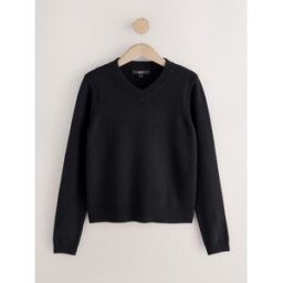 Next Pull super doux à Manches longues à Col V Noir L Tall (FR 46-48)