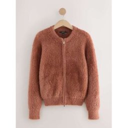 Next Veste bomber zippée à texture ours en peluche Brun XS Reg (FR 36)