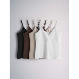 The Set The Set 4 Pack Cross Col en V Cami Hauts Noir M (FR 42-44)