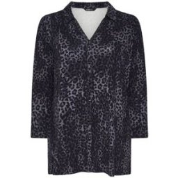 Yours Curve Yours Curve Leopard Shirt Gris FR 60-62 (EU 58-60)
