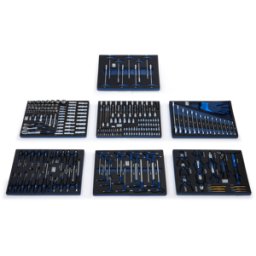 HBM Inserts avec set d'outils 262 pièces, pour servante d'atelier, bleu