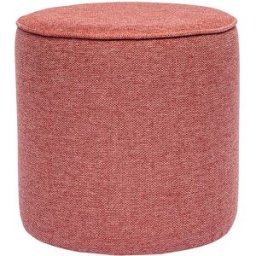 Miliboo Pouf rond en tissu effet velours texturé terracotta D40 cm PAUL