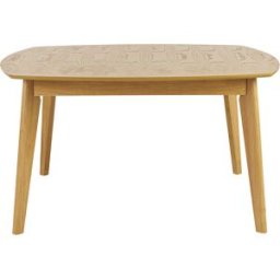 Miliboo Table à manger carrée scandinave bois clair chêne L140 cm LEENA