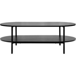 Miliboo Table basse ovale finition bois noir et métal L115 cm BRUNA