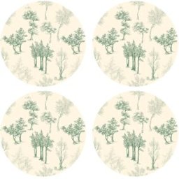 Floorart - 4 Sets de table ronds en forme d'arbre multicolores - D.40 cm OS
