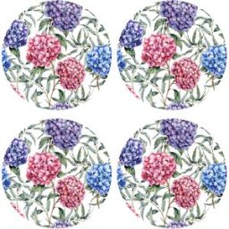 Floorart - 4 Sets de table ronds hortensias multicolores - D.40 cm OS