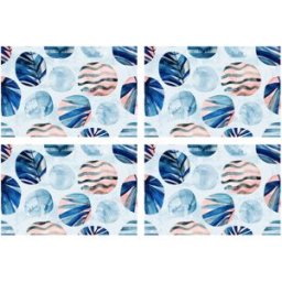Floorart - 4 Sets de table rectangulaires Mer du Pacifique multicolores - 30x45 cm OS