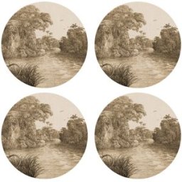 Floorart - 4 Sets de table ronds Tobago multicolores - D.40 cm OS