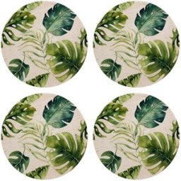 Floorart - 4 Sets de table Vannerie exotique ronds multicolores - D.40 cm OS