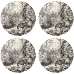 Floorart - 4 Sets de table ronds léopard sépia léopard multicolores - D.40 cm OS