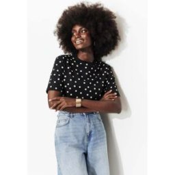 Promod T-shirt oversize à pois Imprimé noir L
