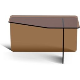 ZAGO STORE Table basse 70 cm en verre trempé marron