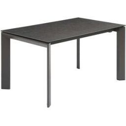ZAGO STORE Table repas en céramique noir 140 cm avec allonge