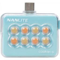 NANLITE cookie-s Mini lampe pour smartphone carrée cyan
