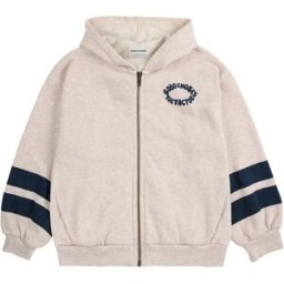 Bobo Choses Sweat Capuche Tic Tac Toe Coton Bio Beige chiné 2/3 ans