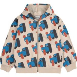 Bobo Choses Sweat Capuche Chiens Coton Bio Beige 8/9 ans