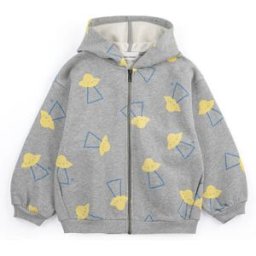 Bobo Choses Sweat Capuche Soucoupes Coton Bio Gris chiné 2/3 ans