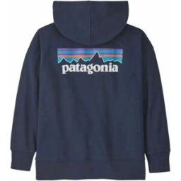 Patagonia Sweat Capuche Logo Coton Bio Bleu marine 5/6 ans