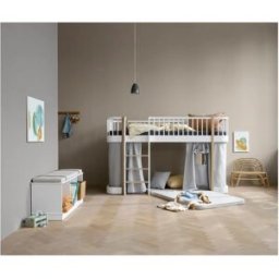 Oliver Furniture Rideau cabane pour lit mezzanine mi-haut/lit superposé Wood Original 138 cm Gris taille unique