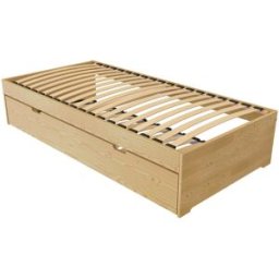 ABC MEUBLES Lit gigogne 90x190 Malo pin massif - Miel