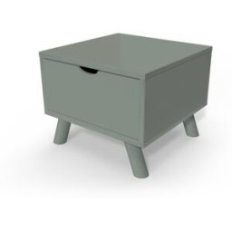 ABC MEUBLES Table de chevet Scandinave bois Viking + tiroir - Gris