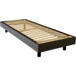ABC MEUBLES Sommier à lattes 70x190 bois Kit France - Noir