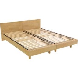 ABC MEUBLES Lits jumeaux bois massif avec têtes Twin - 90x200 - Miel