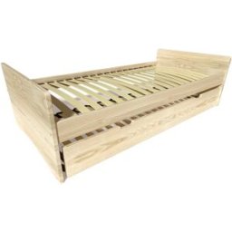 ABC MEUBLES Lit gigogne 90x190 ABC pin massif - Vernis Naturel
