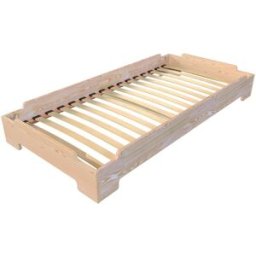 ABC MEUBLES Lit Empilable 90x190 - 1 place en Bois Massif - Brut (sans vernis)