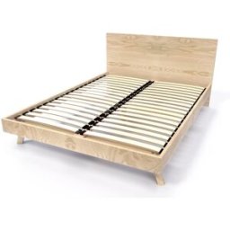 ABC MEUBLES Lit scandinave viking 140x200 en bois massif - Brut (sans vernis)