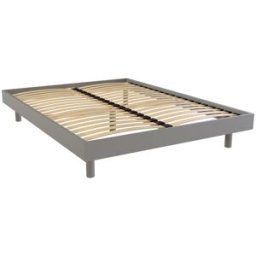 ABC MEUBLES Sommier à lattes 140x200 Kit Noé en bois massif - Gris