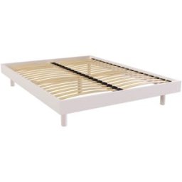 ABC MEUBLES Sommier à lattes 140x190 Kit Noé en bois massif - Blanc