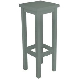 ABC MEUBLES Tabouret de bar en bois droit - Gris