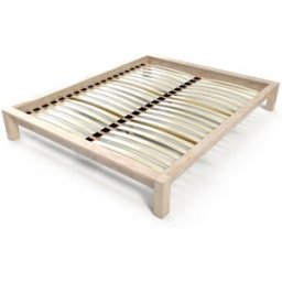 ABC MEUBLES Lit 2 places 140x190 King Solid en bois massif - Vernis Naturel