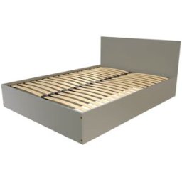 ABC MEUBLES Lit coffre 2 places en bois avec tête de lit - 140x190 - Gris
