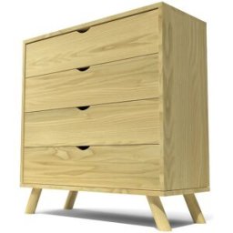 ABC MEUBLES Commode Scandinave en bois massif Viking - Miel