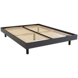 ABC MEUBLES Sommier à lattes 140x190 Kit Noé en bois massif - Noir