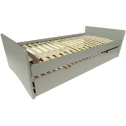 ABC MEUBLES Lit gigogne 80x190 ABC pin massif - Gris