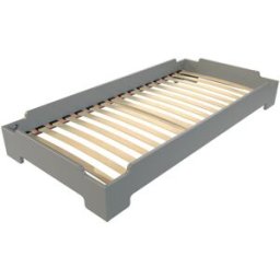 ABC MEUBLES Lit Empilable 90x200 - 1 place en Bois Massif - Gris