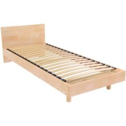 ABC MEUBLES Sommier à lattes 1 place avec tête - 80x200 - Brut (sans vernis)