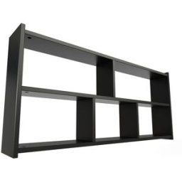 ABC MEUBLES Etagère suspendue largeur 140cm en bois pour lit mezzanine - Noir