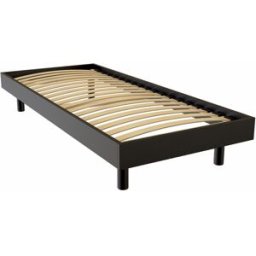 ABC MEUBLES Sommier à lattes 90x200 bois Kit Noé - Noir